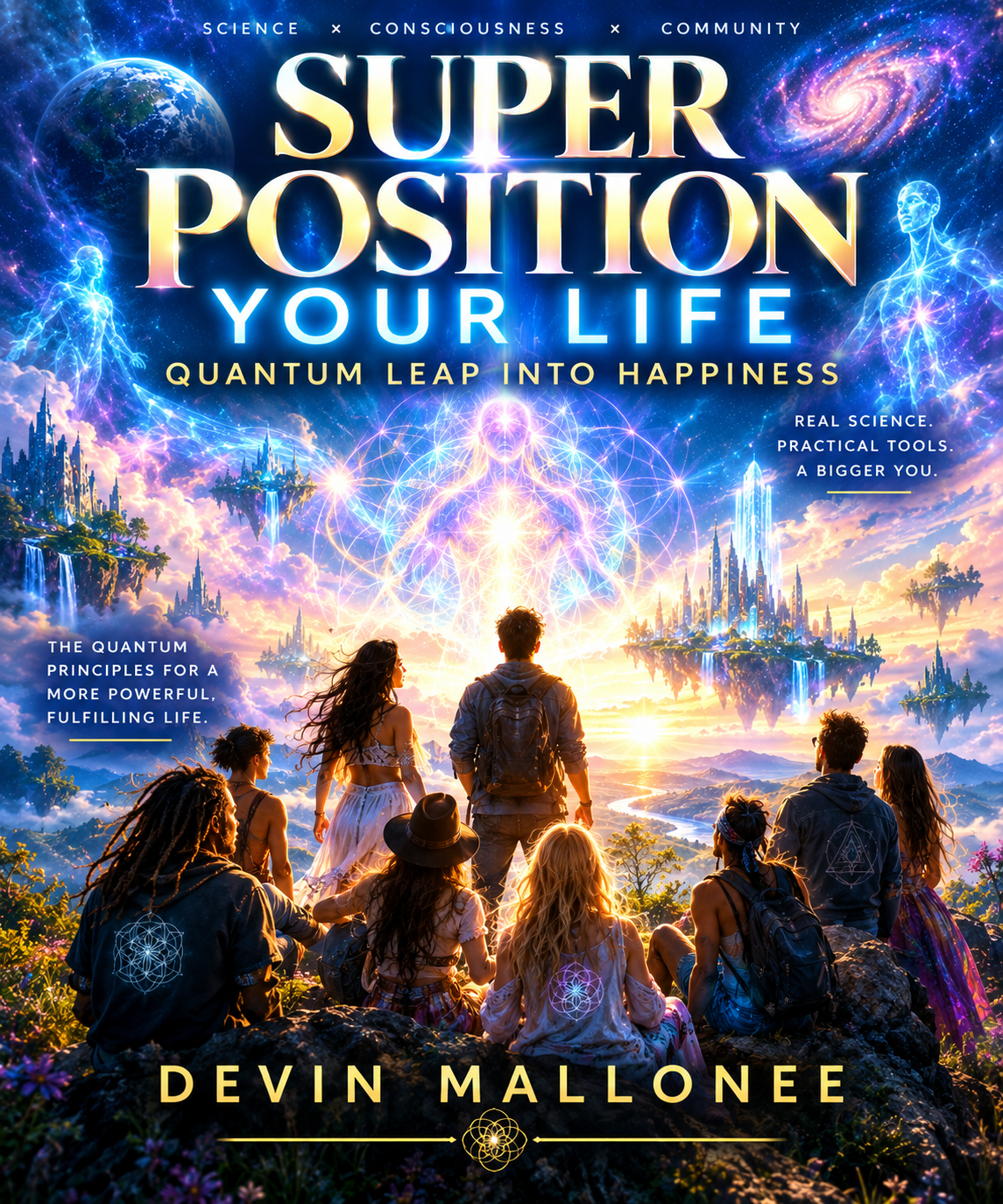 Super Position Your Life: Quantum Leap into Happiness — book cover by Devin Mallonee